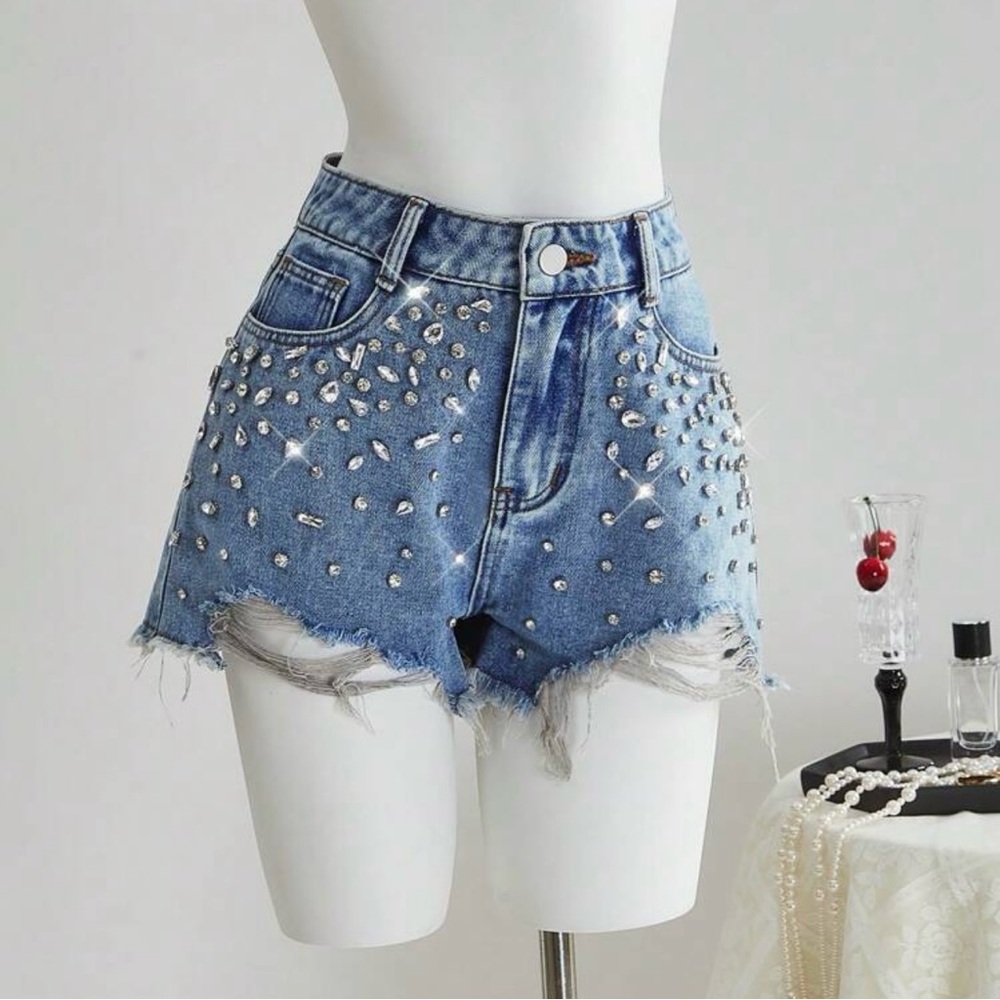 Embellished Denim Women Shorts